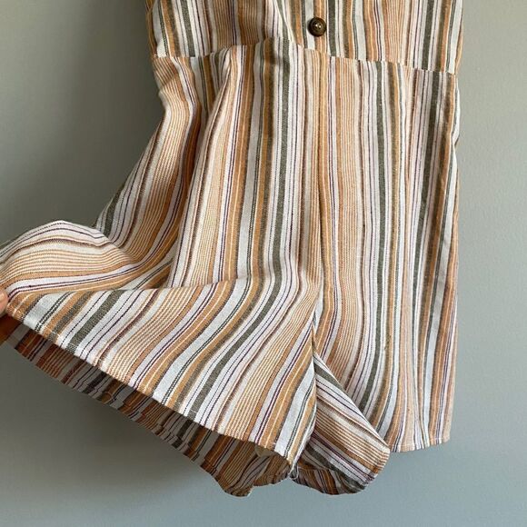 NWT Altar'd State Striped Apricot Back Tie Romper - Picture 4 of 11